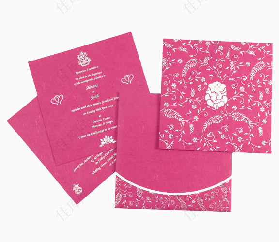 粉色带花的信纸信封