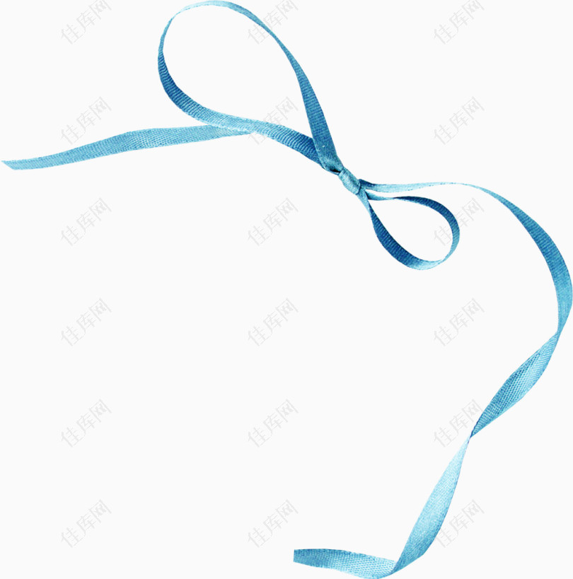 蓝色蝴蝶结装饰彩带丝带