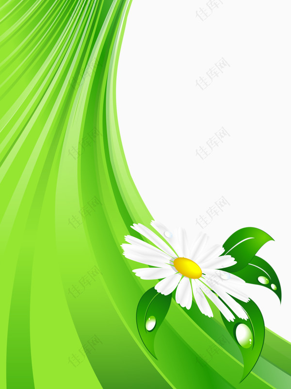 绿色滑滑梯和花朵