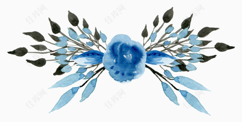 蓝色的花png元素图片素材 佳库网