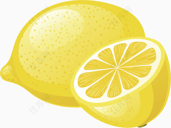 卡通柠檬水果素材