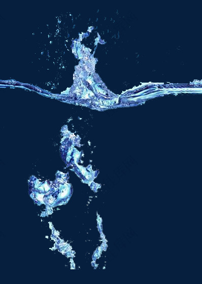 免费下载水滴落蓝色水中泡泡免抠元素图片 元素素材 佳库网