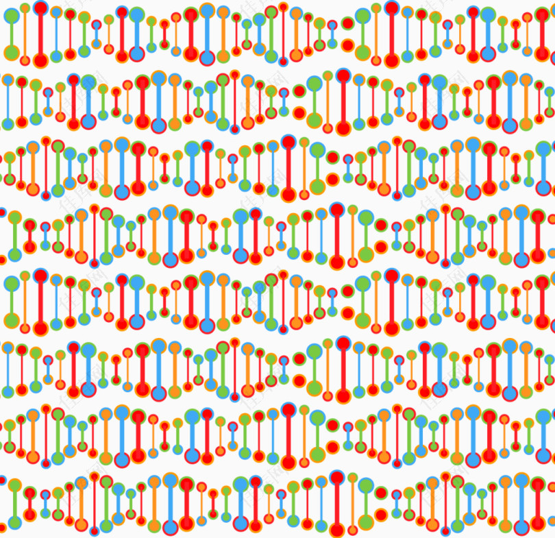 矢量手绘DNA排列平铺背景
