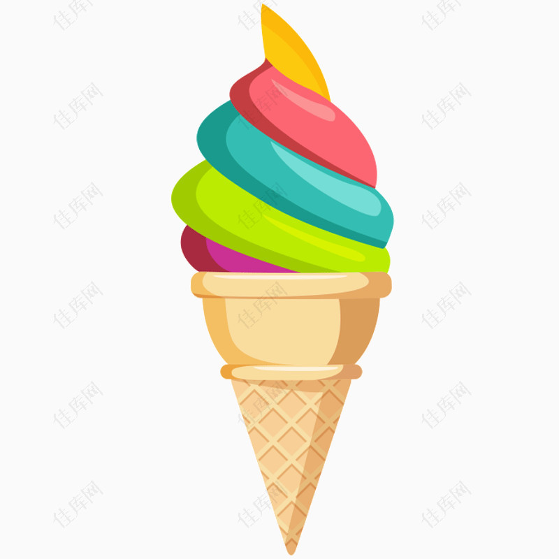 卡通夏天冰淇淋