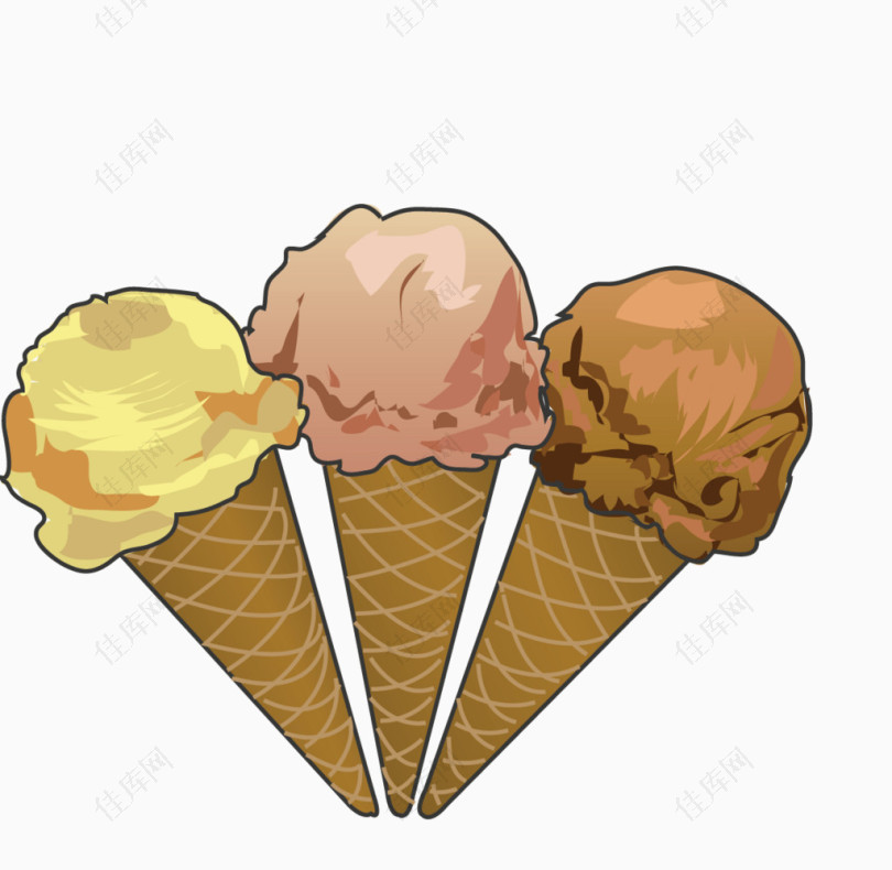 卡通手绘夏季元素冰淇淋