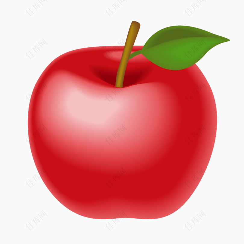 红的质感光泽苹果