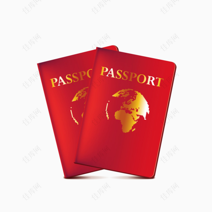 红色护照图形