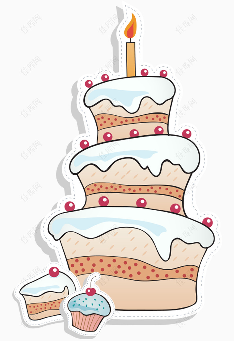 卡通生日蛋糕素材图片