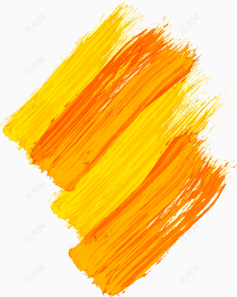 矢量手绘橙色笔触