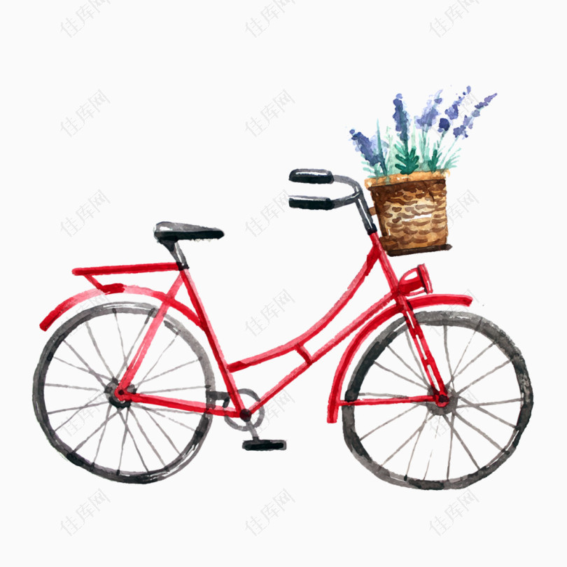 装满鲜花的自行车