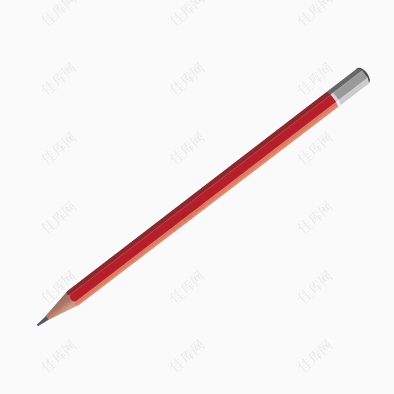 红色质感木质铅笔画笔