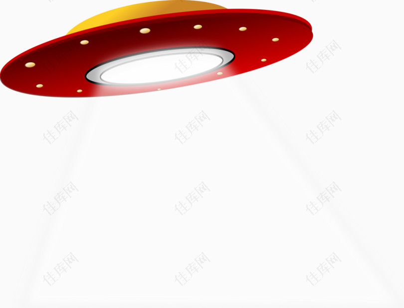 红色发光飞行UFO