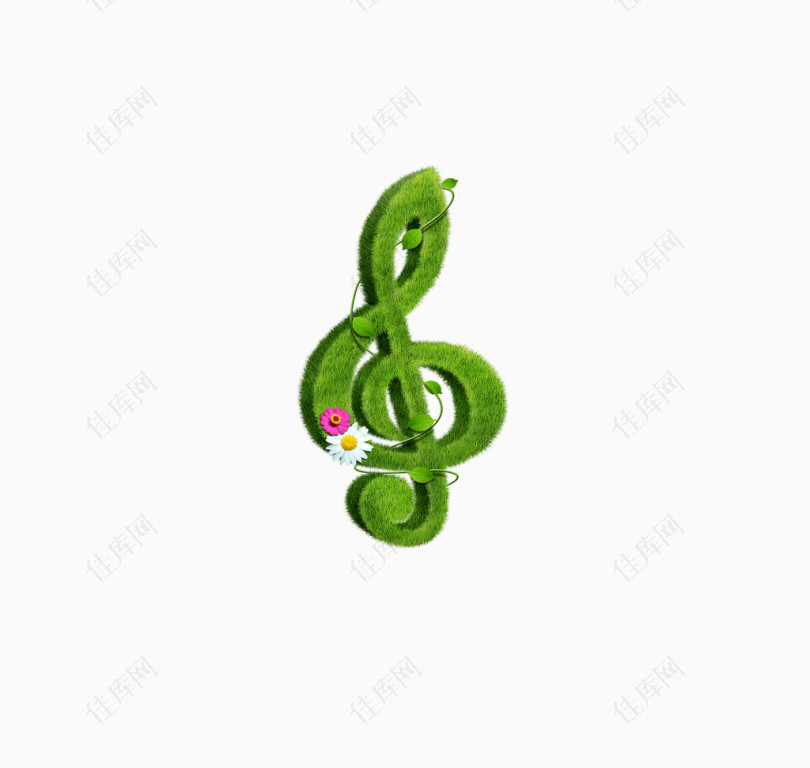 绿色音乐符号元素