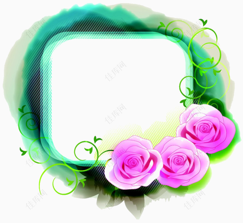 蔷薇花框图片素材