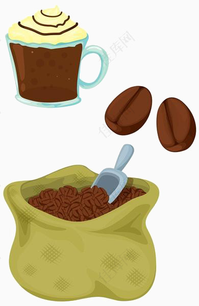 卡通咖啡豆素材
