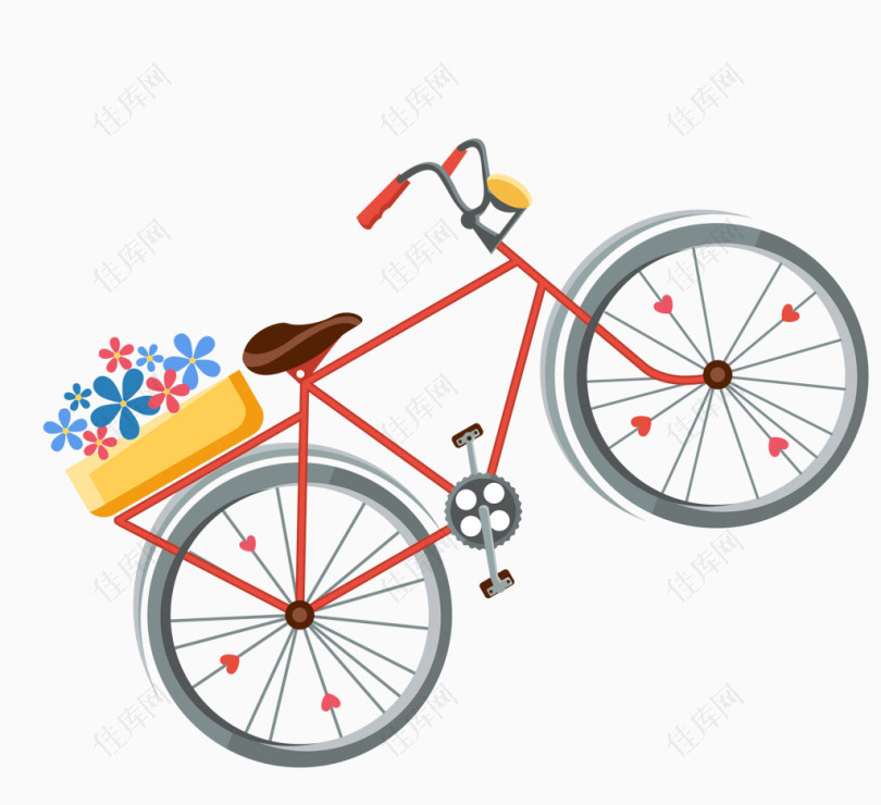 矢量彩色自行车卡通