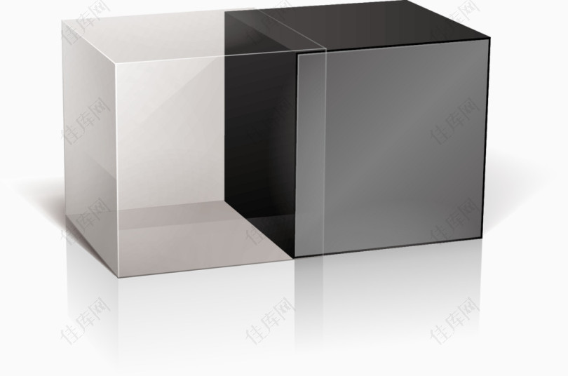 黑白立体箱设计素材
