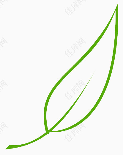 绿色树叶线条简笔画素材