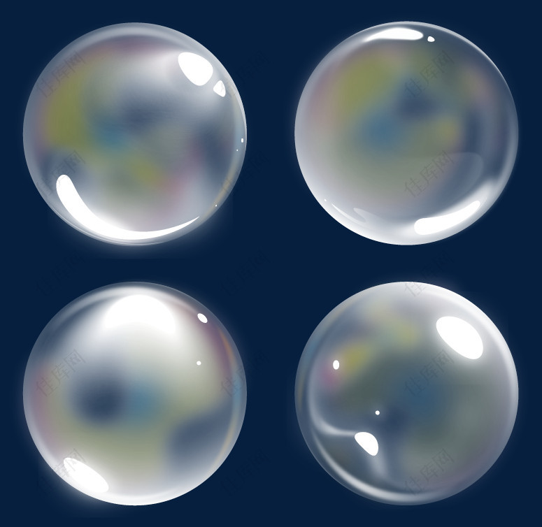 四个透明气泡