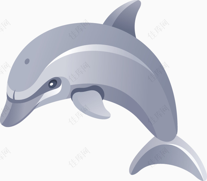 卡通海洋生物海豚