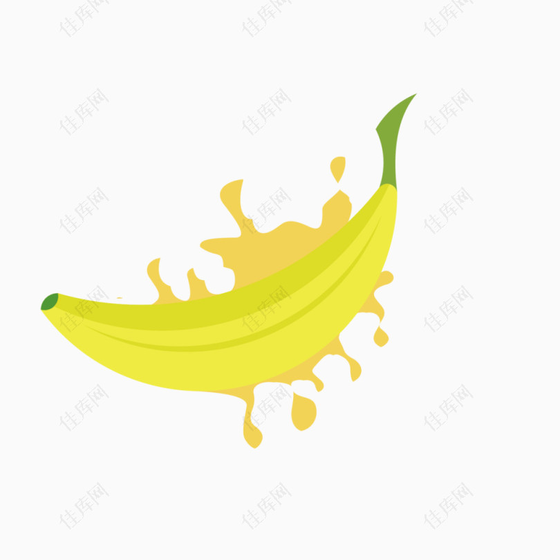 矢量黄色香蕉果汁装饰图标