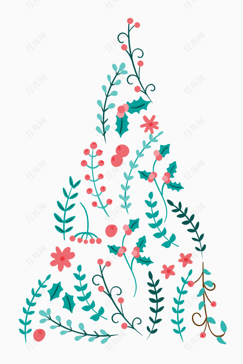 装饰花圣诞树