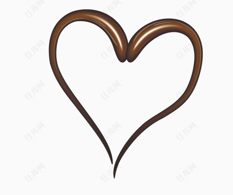 欧式咖色巧克力液体心形