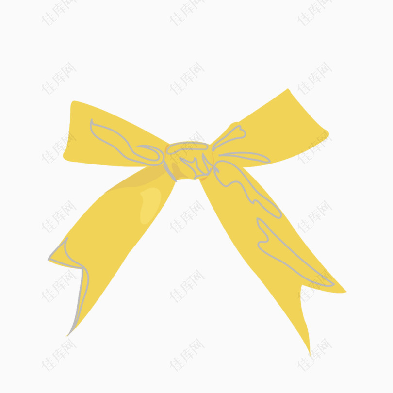 手绘黄色的蝴蝶结款式