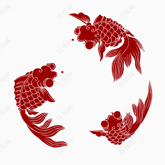 手绘中国风金鱼