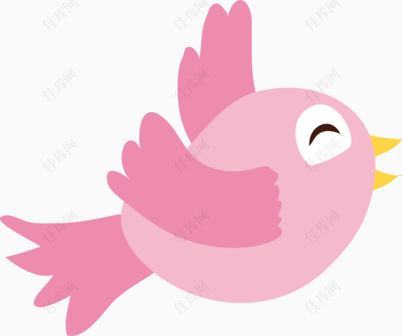 可爱的粉色小鸟